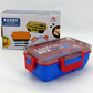 Plastic Kendy 2-Portion Tiffin & Lunch Box with Spoon and Fork-FlyingCart.pk