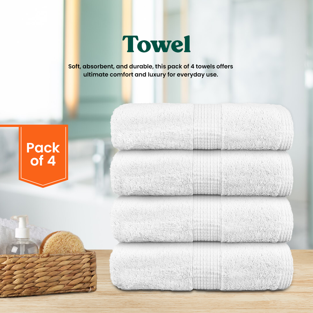 White Bath Towel- FlyingCart.pk