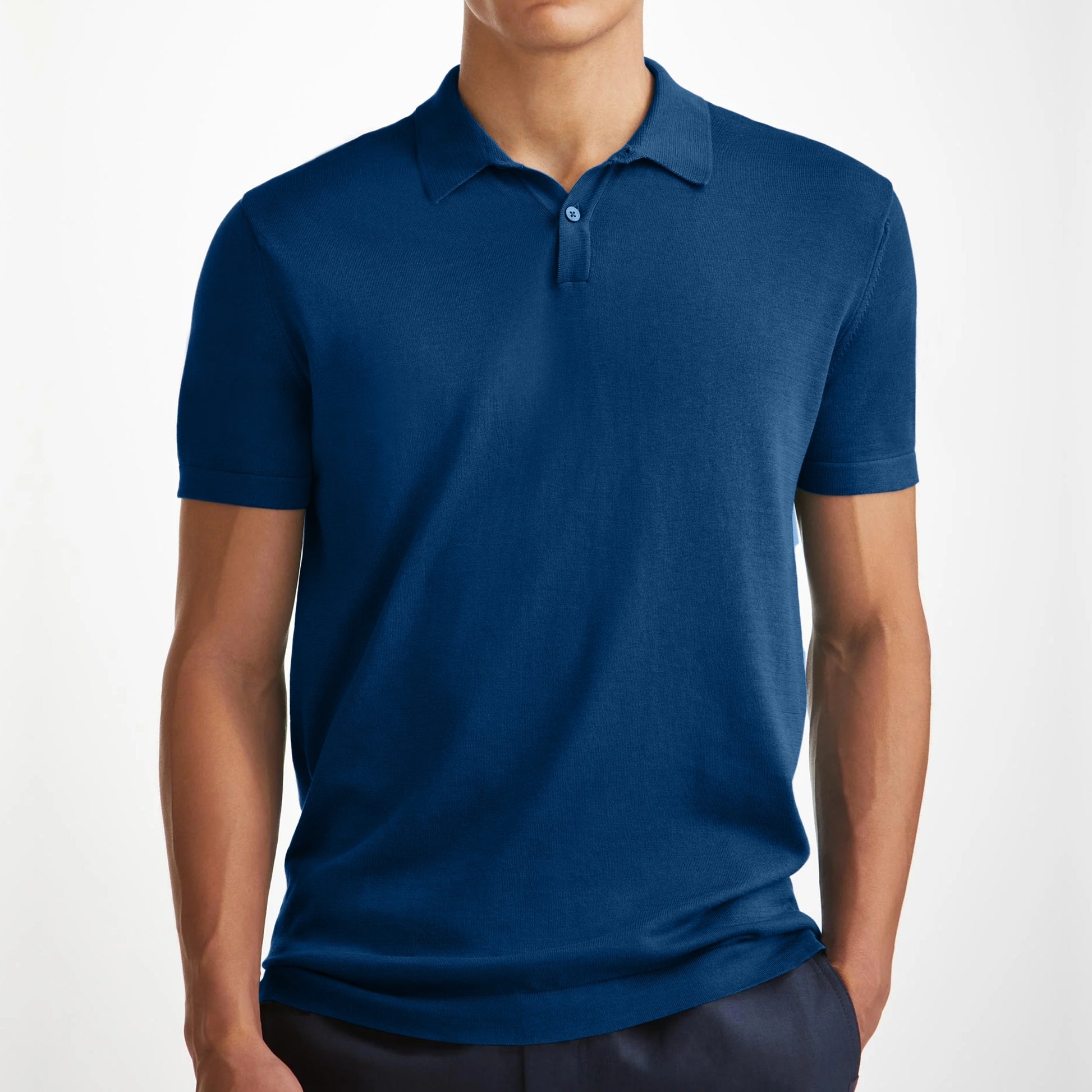 Petroleum Blue Classy Soft Polo Shirts for Men-FlyingCart.pk