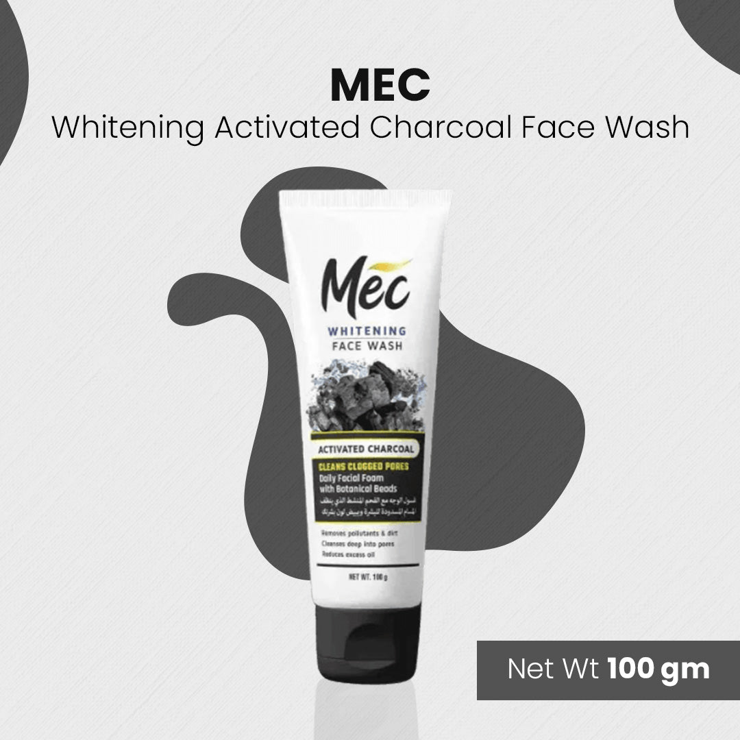 Mec Whitening Activated Charcoal Face wash 100gm - Flyingcart.pk