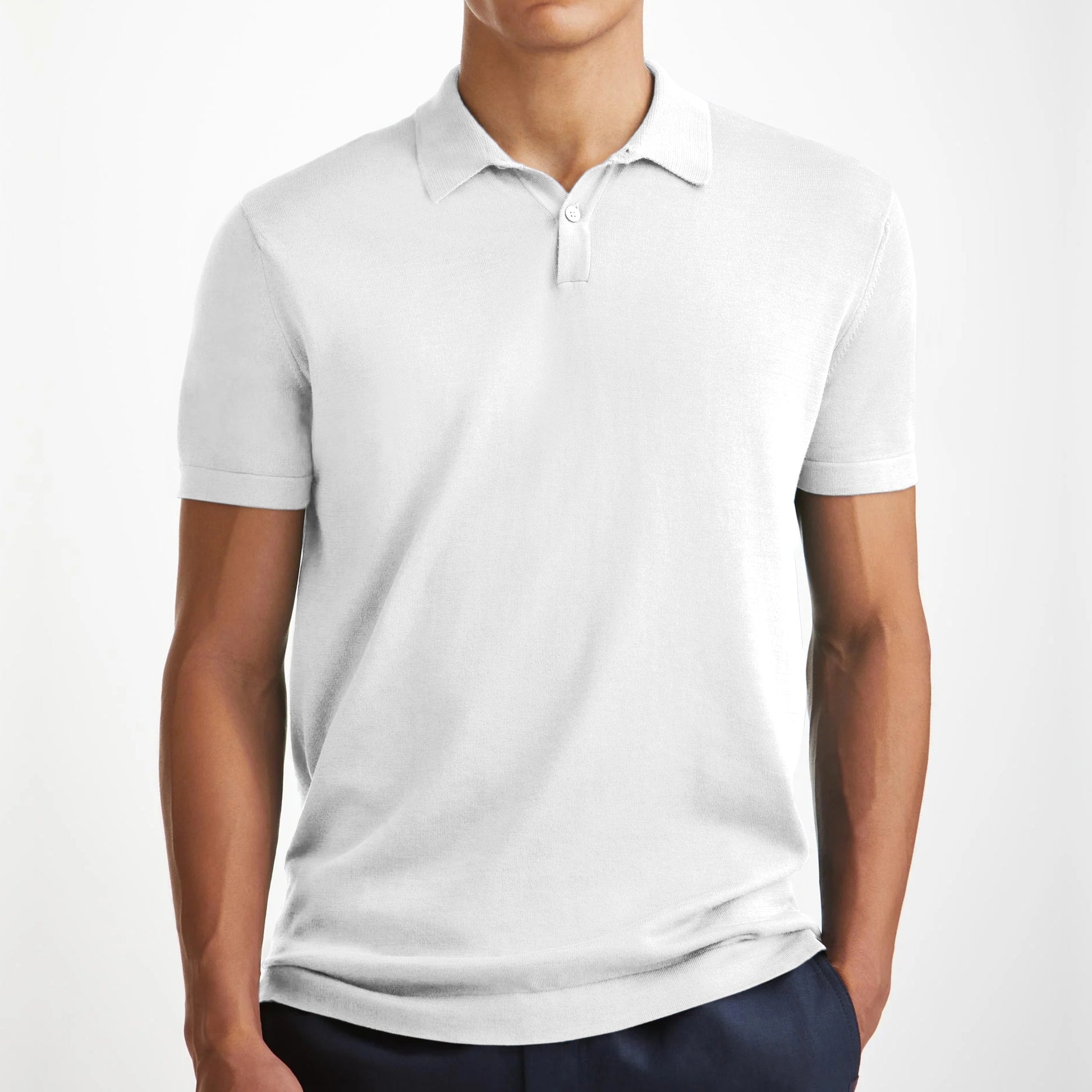 White Classy Soft Polo Shirts for Men-FlyingCart.pk