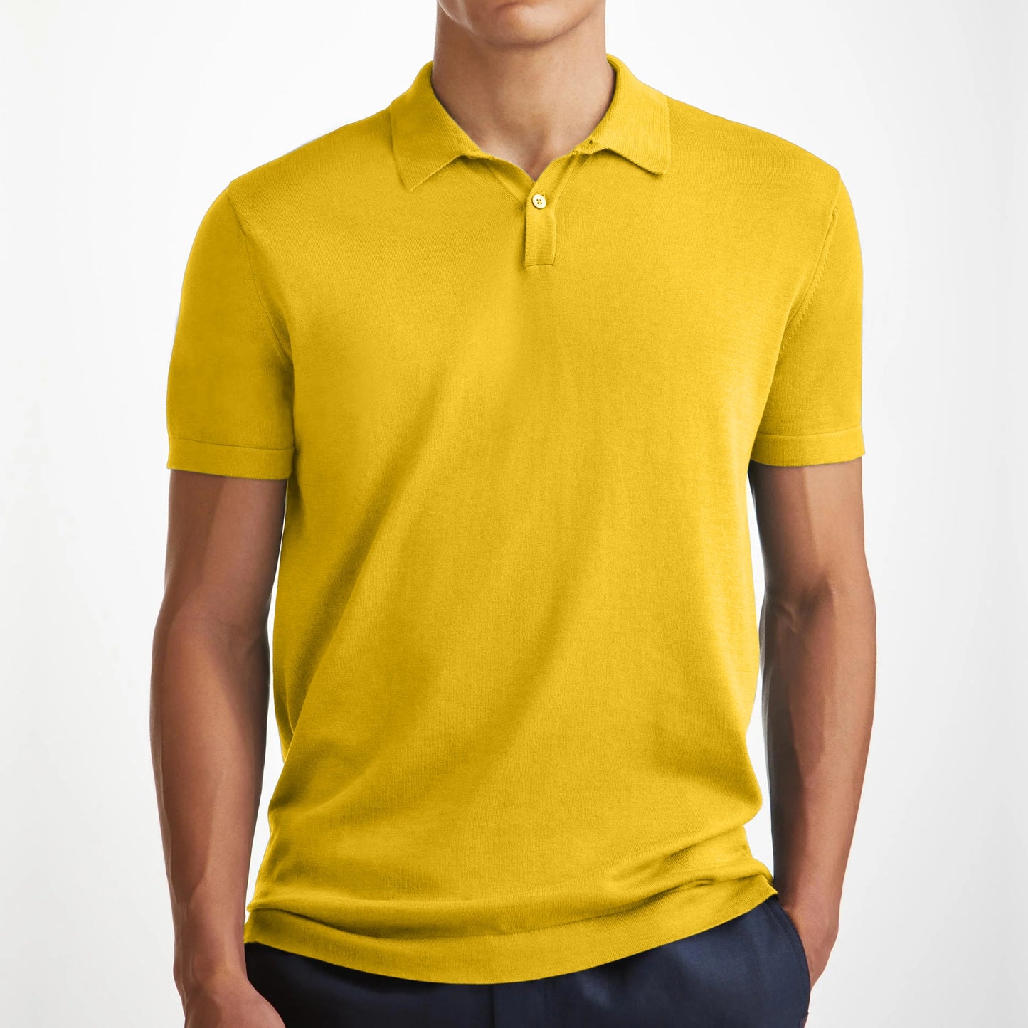 Yellow Classy Soft Polo Shirts for Men-FlyingCart.pk