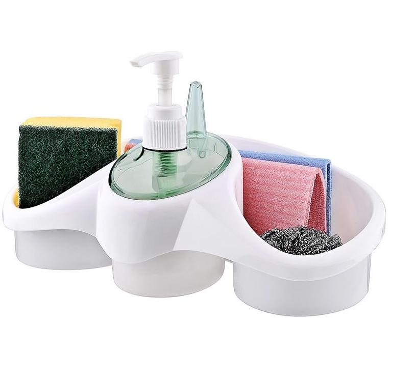 3-in-1 Soap Dispenser and Sponge Holder-FlyingCart.pk