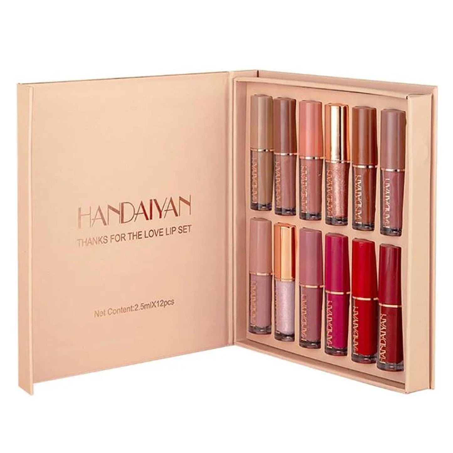 HANDAIYAN 12 Colors Matte Liquid Lipstick Set (12pcs)
