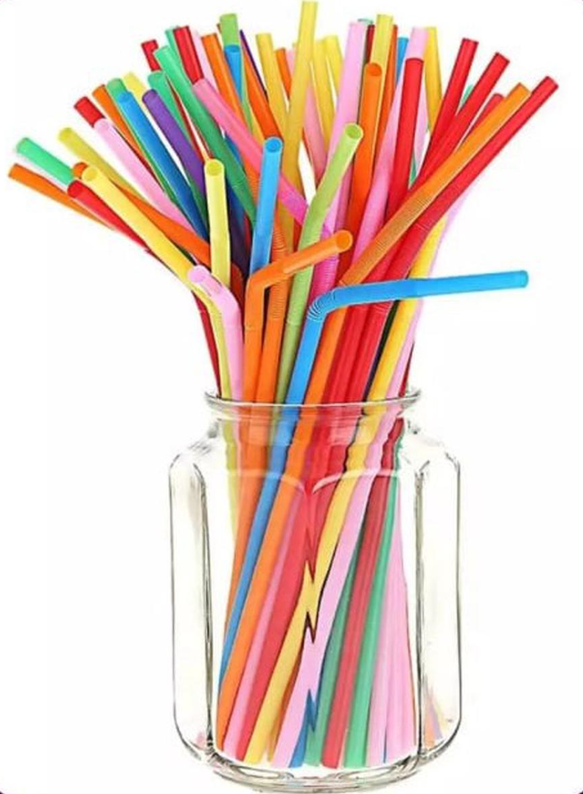 Pack of 100 Colorful Straws- Flyingcart.pk