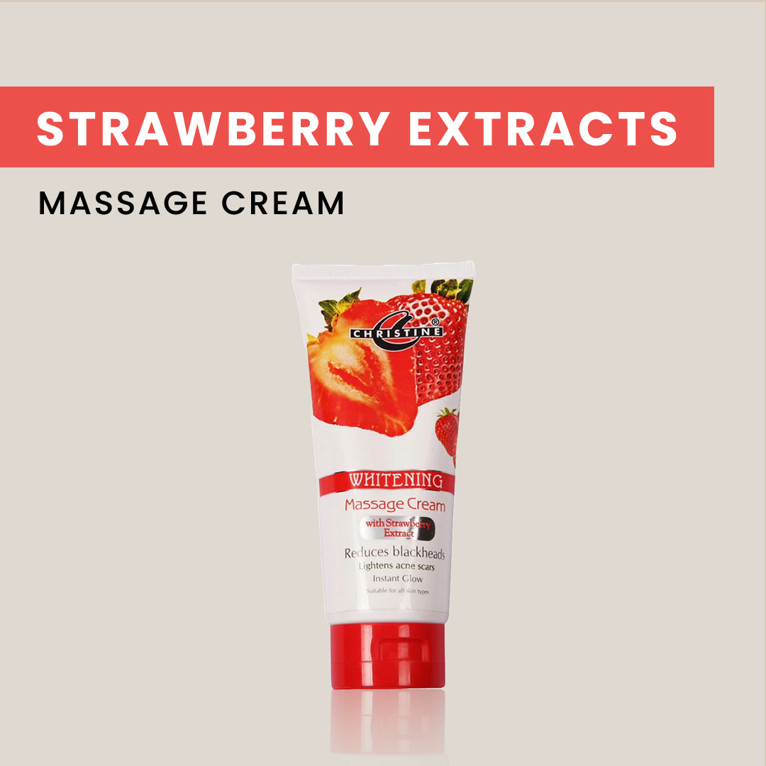 Christine Whitening Massage Cream Tube (Strawberry Extracts) - FlyingCart.pk