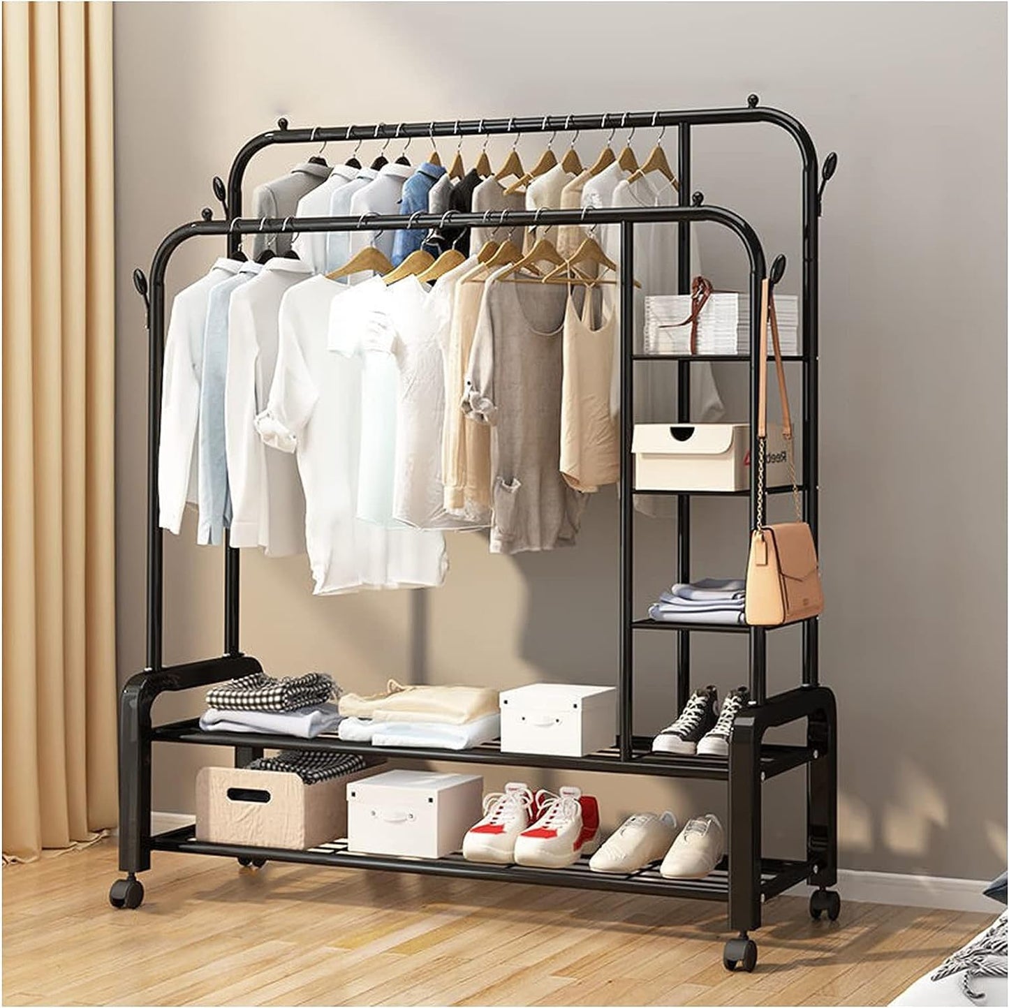 Multi-Purpose Metal Clothes Hanger Rack - 50kg Capacity-FlyingCart.pk