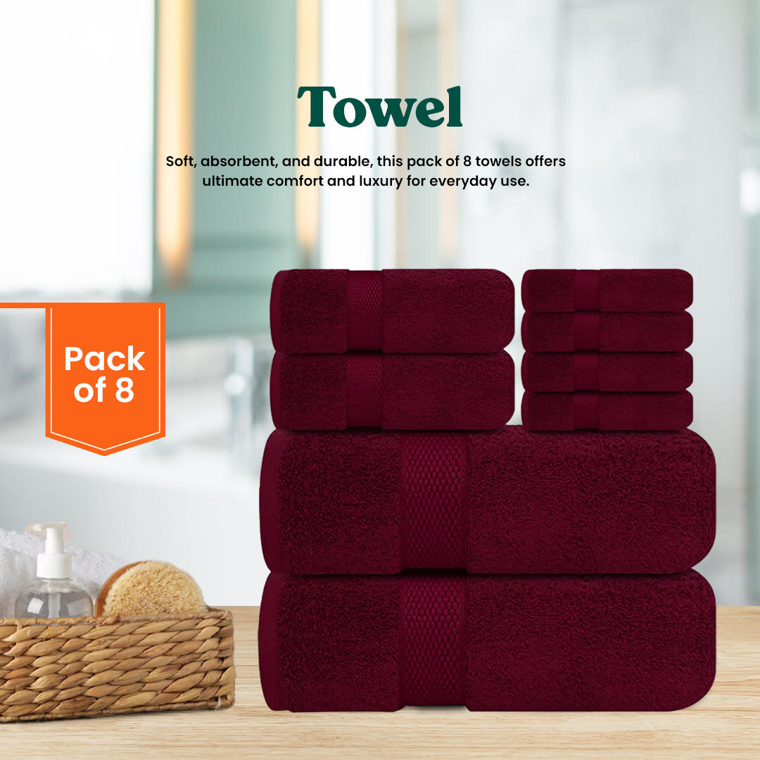 Maroon Towel Set- FlyingCart.pk