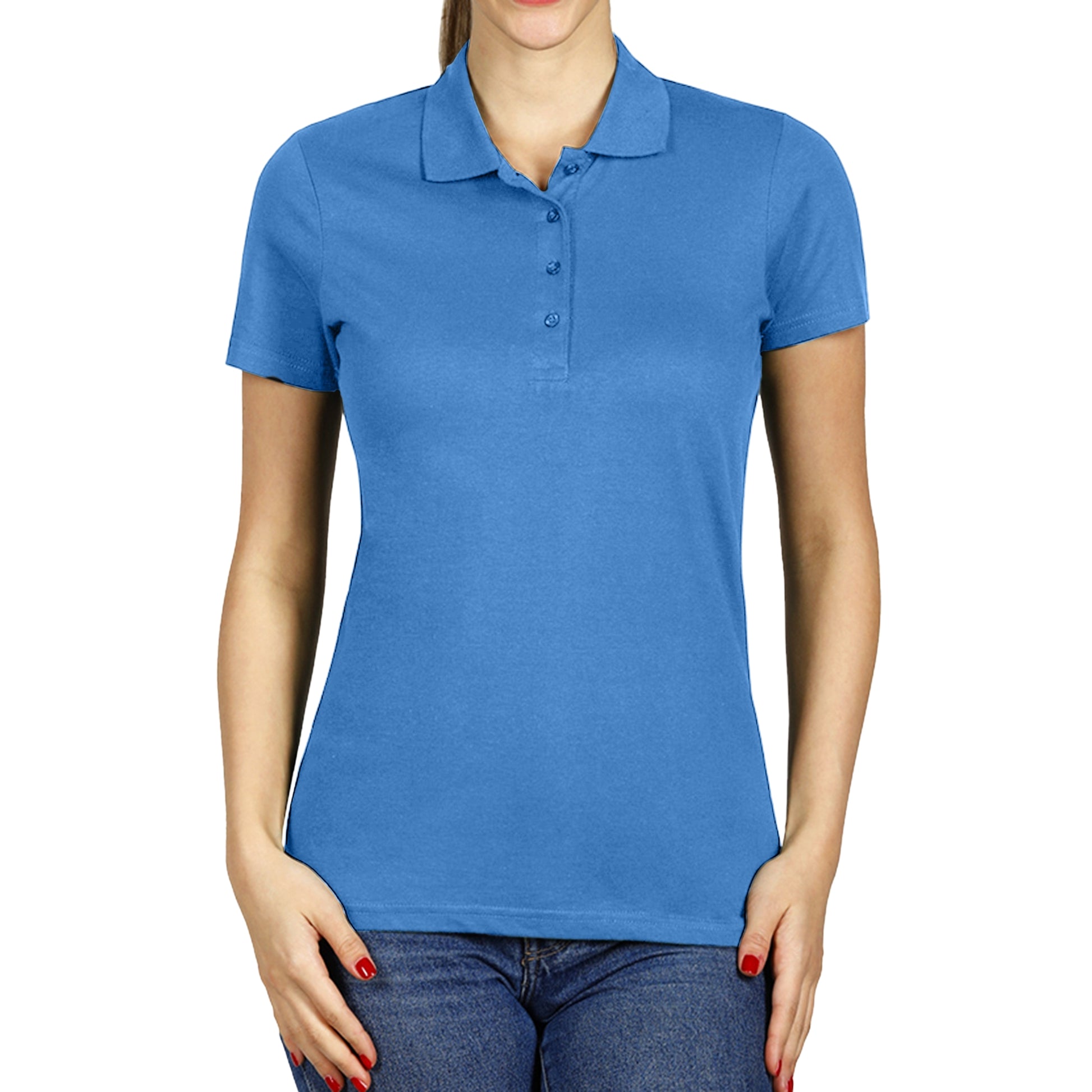 Sky Blue Classy Soft Polo Shirts for Women - FlyingCart.pk