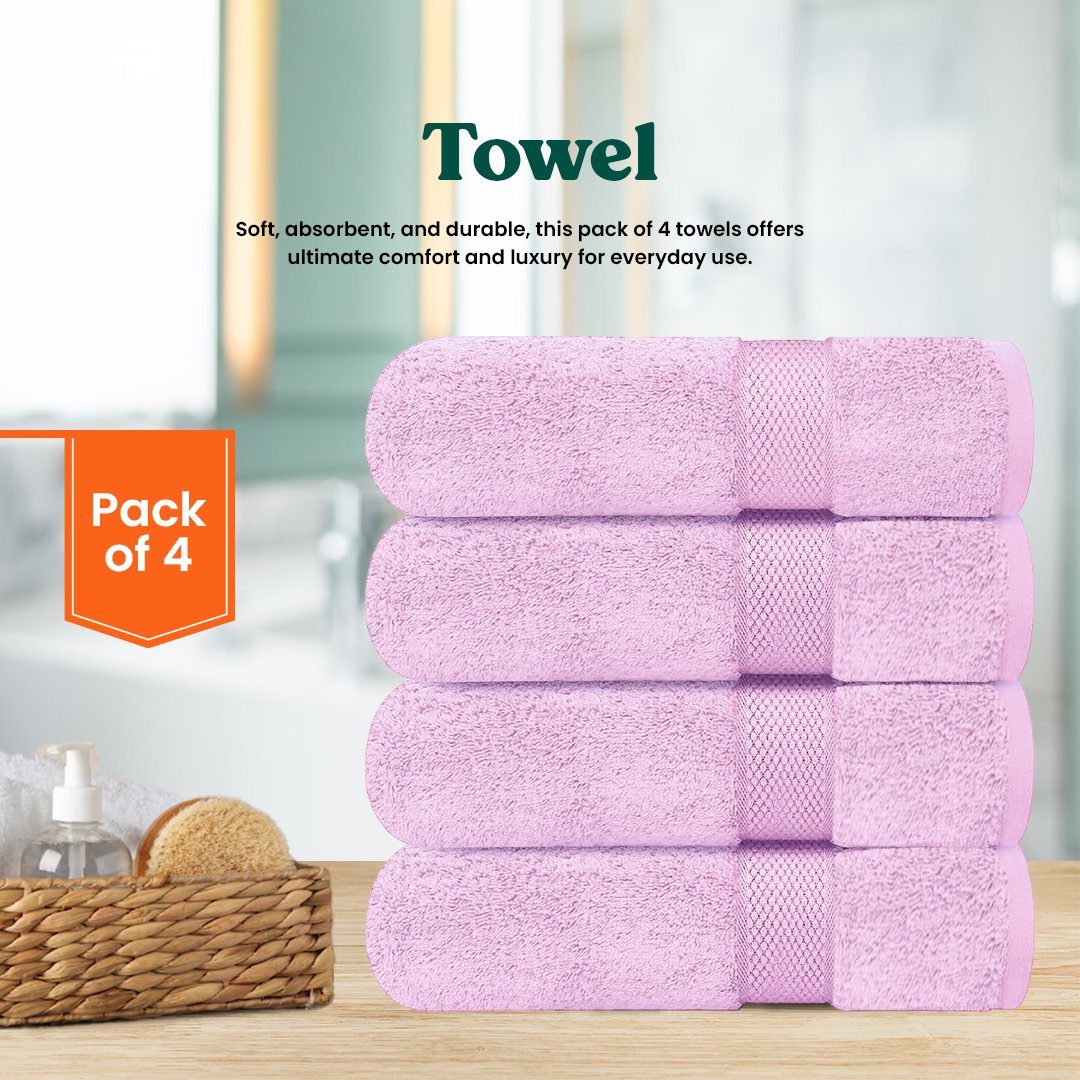 Pink Bath Towel- FlyingCart.pk