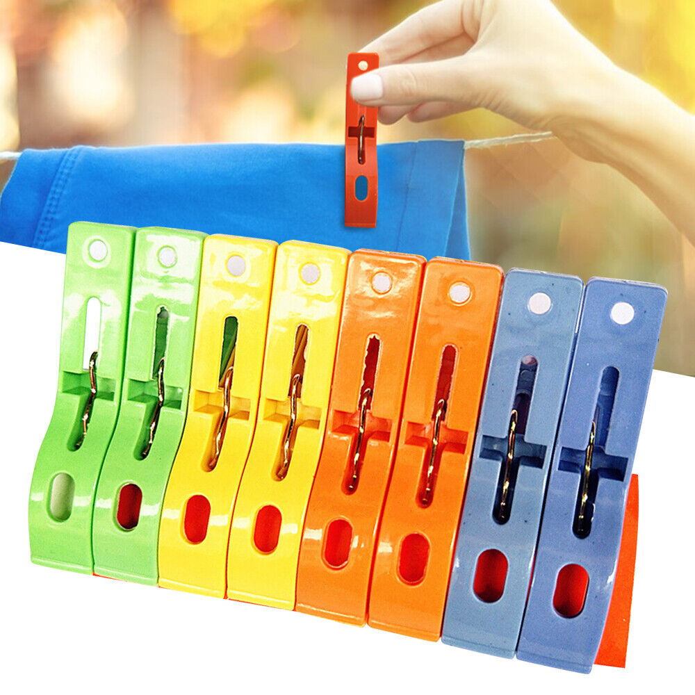 Pack of 12 Heavy-Duty Multifunctional Plastic Clothing Pegs & Towel Clips-FlyingCart.pk