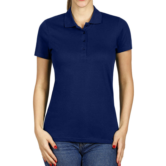 Navy Blue Classy Soft Polo Shirts for Women - FlyingCart.pk