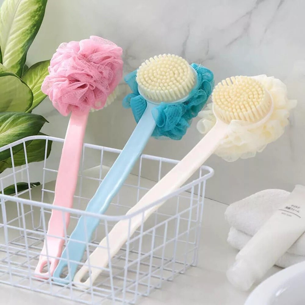 2-in-1 Soft Bristle Loofah Body Brush with Long Handle-FlyingCart.pk