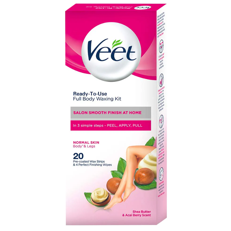 Veet Full Body Waxing Strips for Normal Skin 20 Strips-FlyingCart.pk