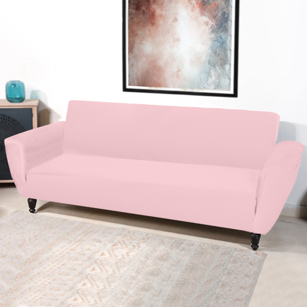 Light Pink Sofa Cum Bed Cover - FlyingCart.pk