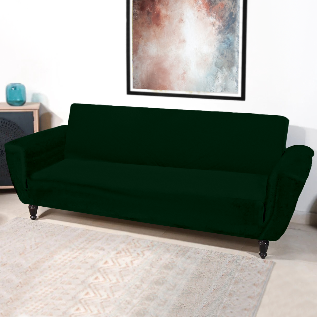 Dark Green Sofa Cum Bed Cover - FlyingCart.pk