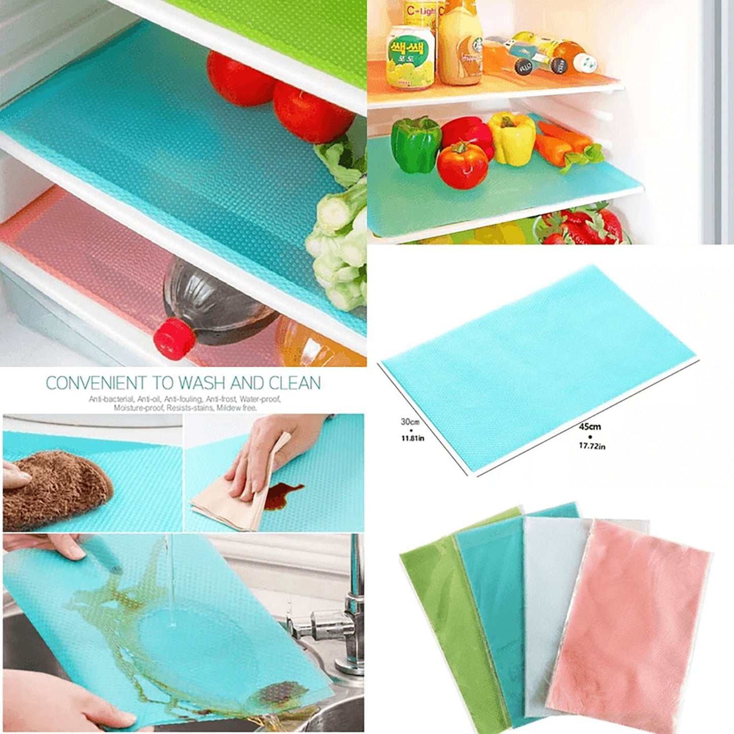 Anti-Slip Fridge Mat Pack of 4 - FlyingCart.pk