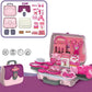 24 Pcs Girls Beauty Salon Toy Kit with Hairdryer, Comb & Cosmetic Bag
