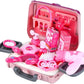 24 Pcs Girls Beauty Salon Toy Kit with Hairdryer, Comb & Cosmetic Bag