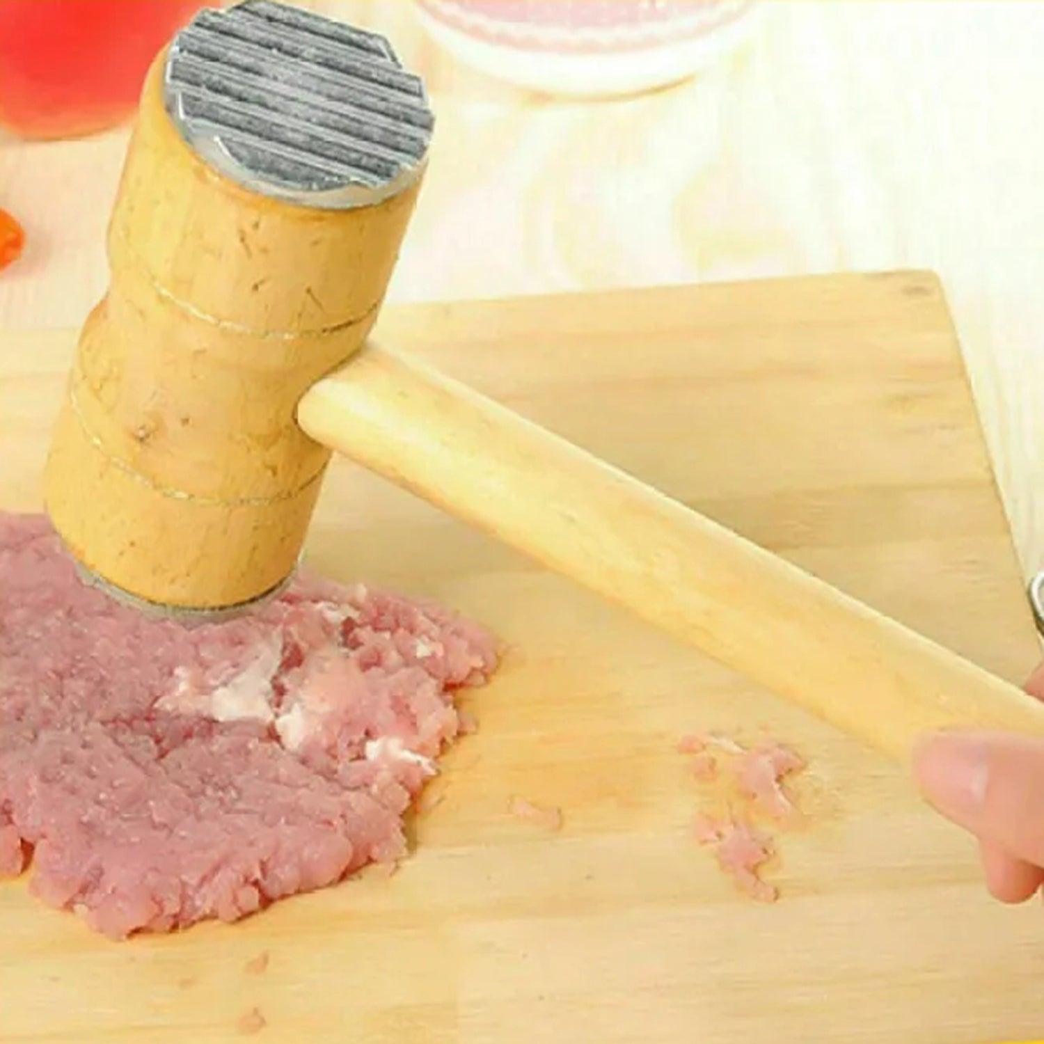 Meat Tenderizer Mallet Hammer, Wooden Double Sided - FlyingCart.pk