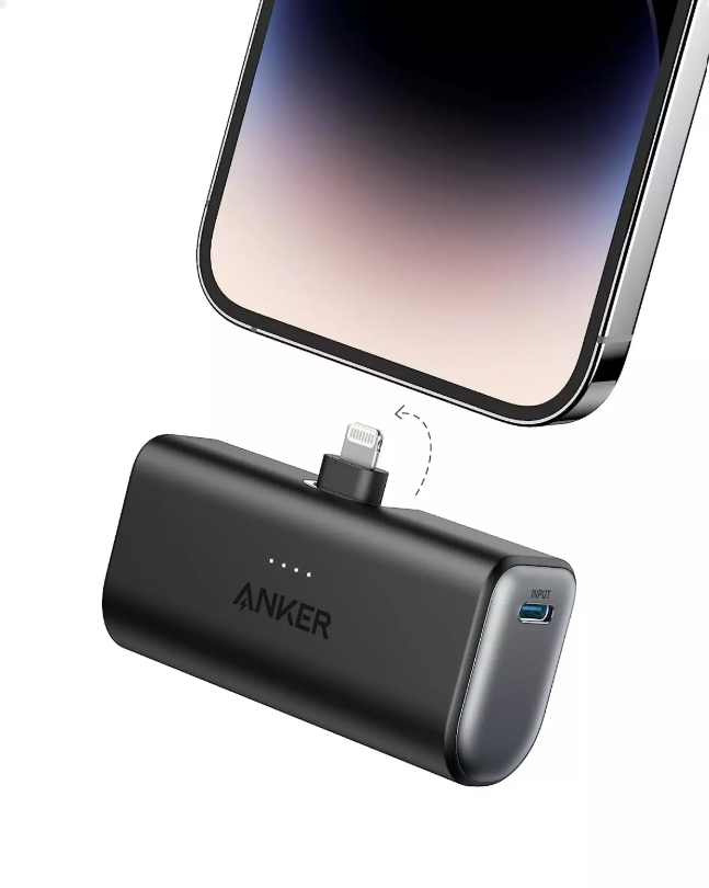 Nano 5,000mah Powerbank, 12w, Built-In Lightning Connector Black-FlyingCart.pk