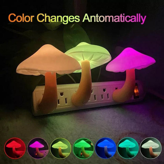 Mushroom Night Light Plug In Lamp USB Plug LED Sensor