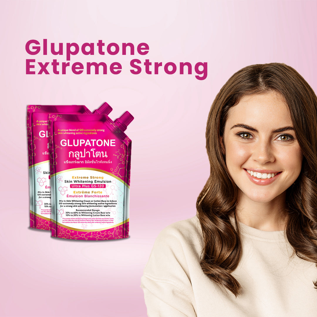 GLUPATONE Extreme Strong Whitening Emulsion Ultra Plus GS-120 For Face & Body 500ml Pack Of 2 - FlyingCart.pk