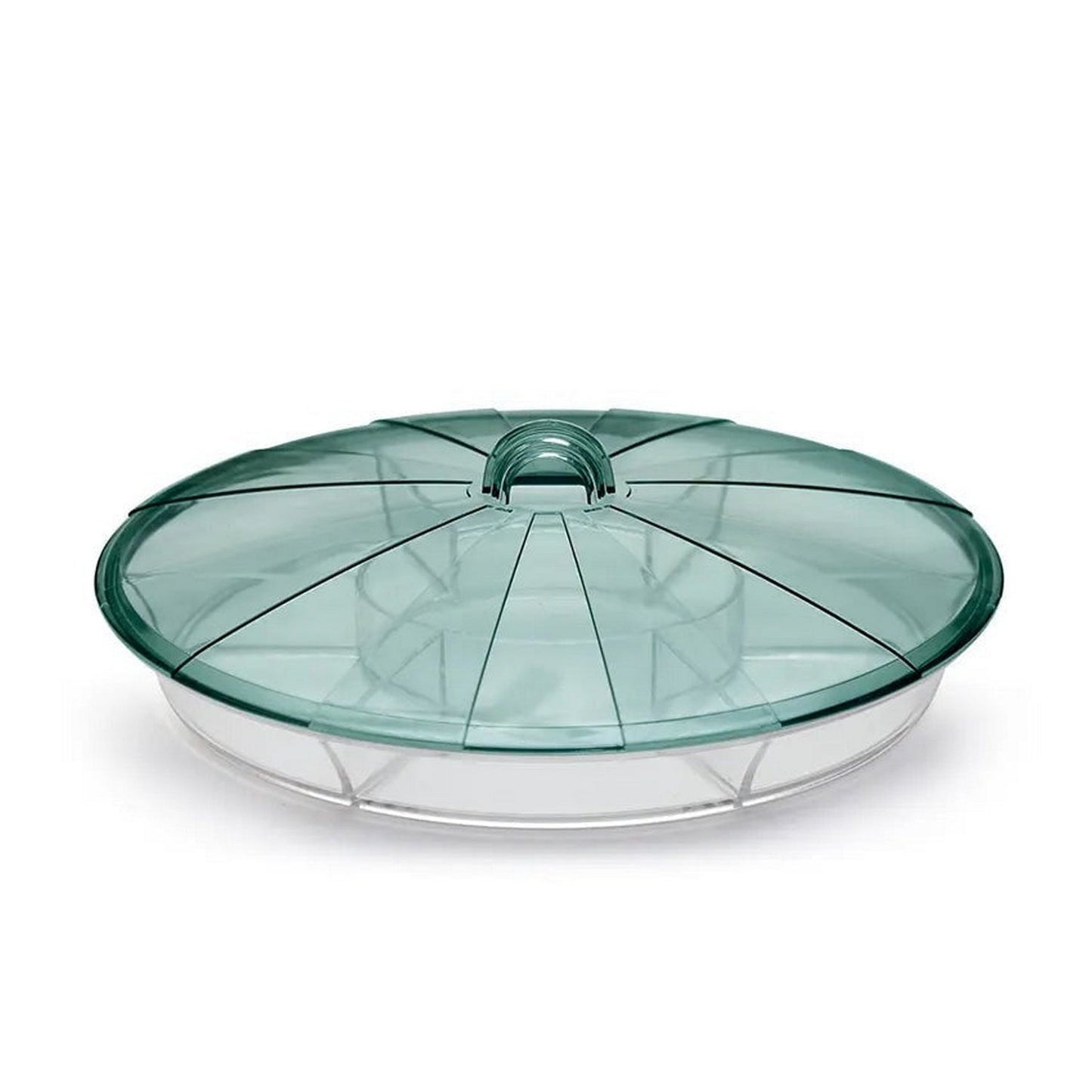 Round Shape 5 Compartment Tray With Cover - FlyingCart.pk