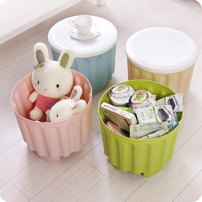 Drum-Shaped Storage Stool for Kids-FlyingCart.pk