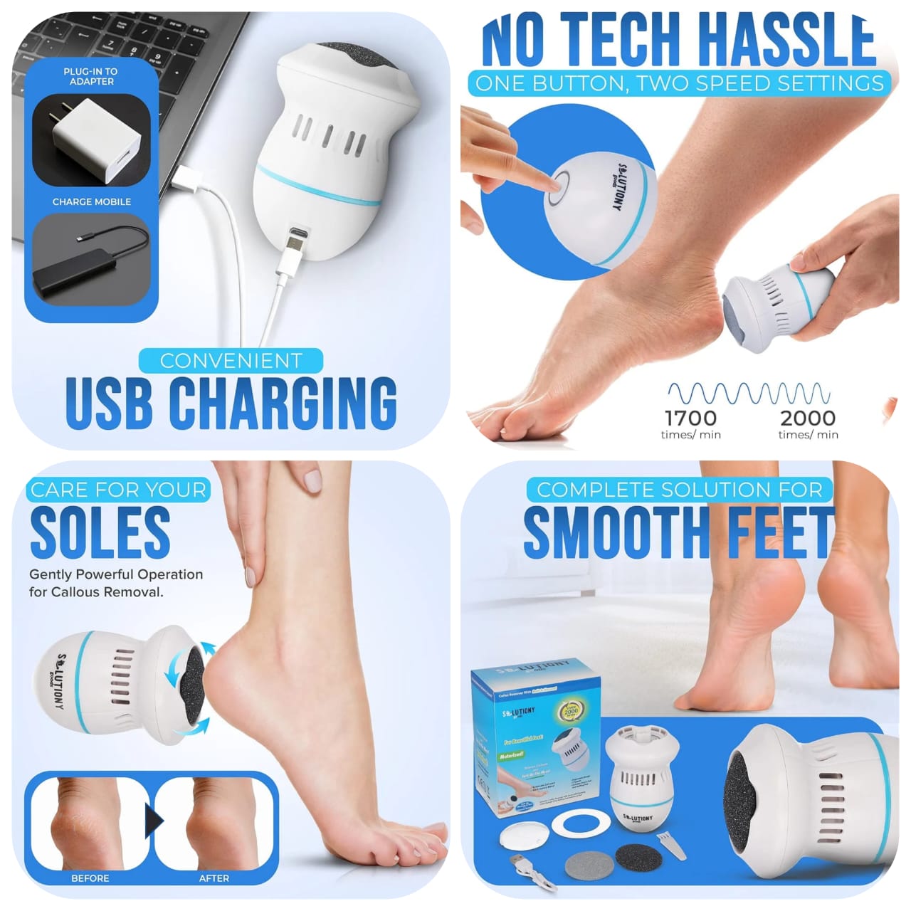 USB-Rechargeable Electric Callus Remover For Feet-FlyingCart.pk