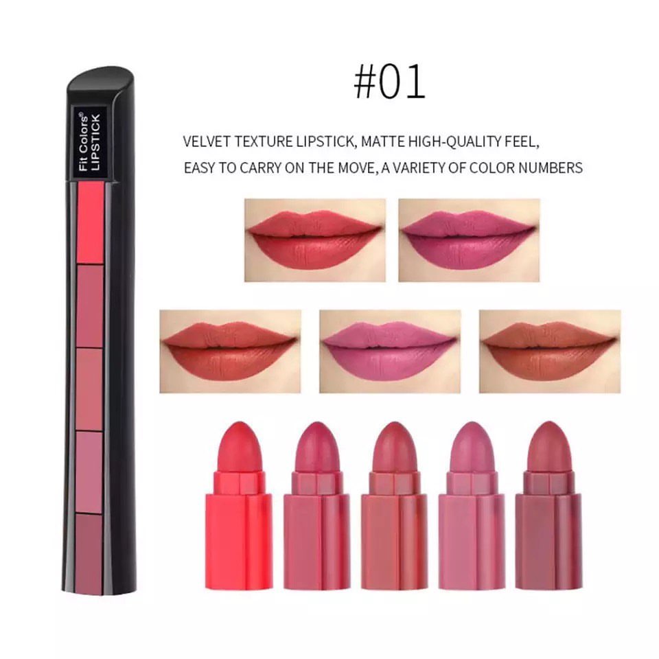 Huda Beauty 5 in 1 Matte Lipsticks-FlyingCart.pk