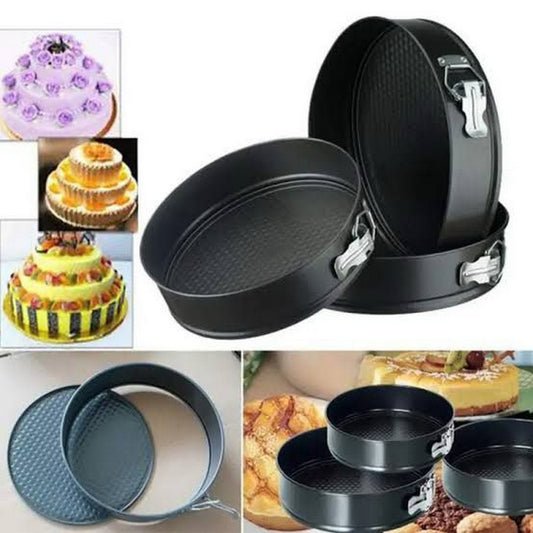 Round Shape Cake Baking Pan Non Stick (3 Pcs) - FlyingCart.pk