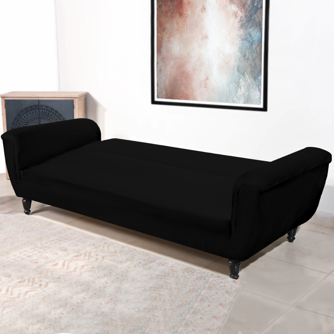 Black Sofa Cum Bed Cover - FlyingCart.pk
