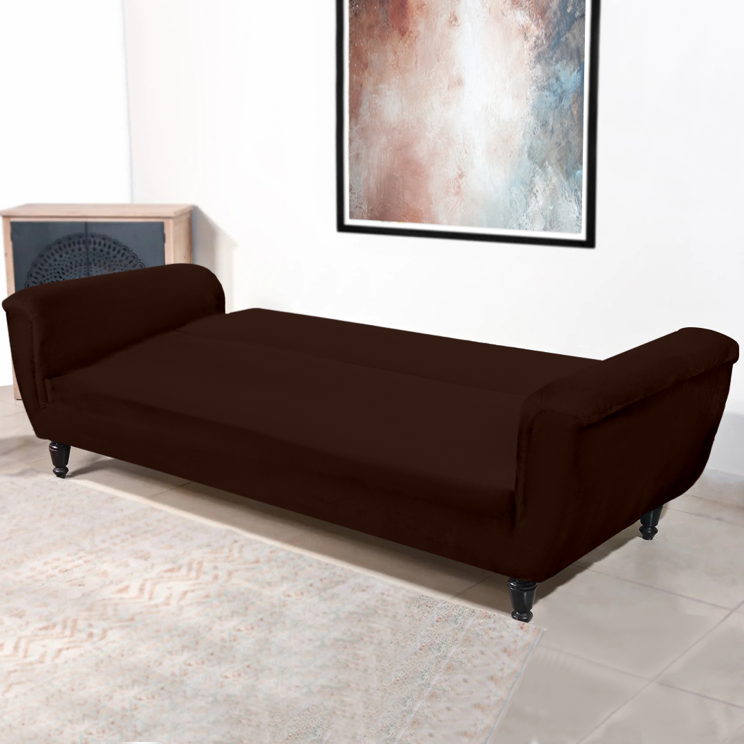 Dark Brown Sofa Cum Bed Cover - FlyingCart.pk