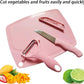 3 In 1 Ceramic Fruit & Vegetable Knife + Peeler + Chopping Board Set - Flyingcart.pk