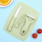 3 In 1 Ceramic Fruit & Vegetable Knife + Peeler + Chopping Board Set - Flyingcart.pk