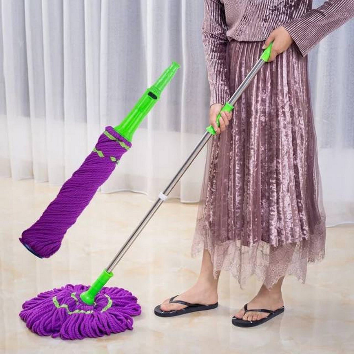 Hand-washing Rotating Self-twisting Water Mop - FlyingCart.pk