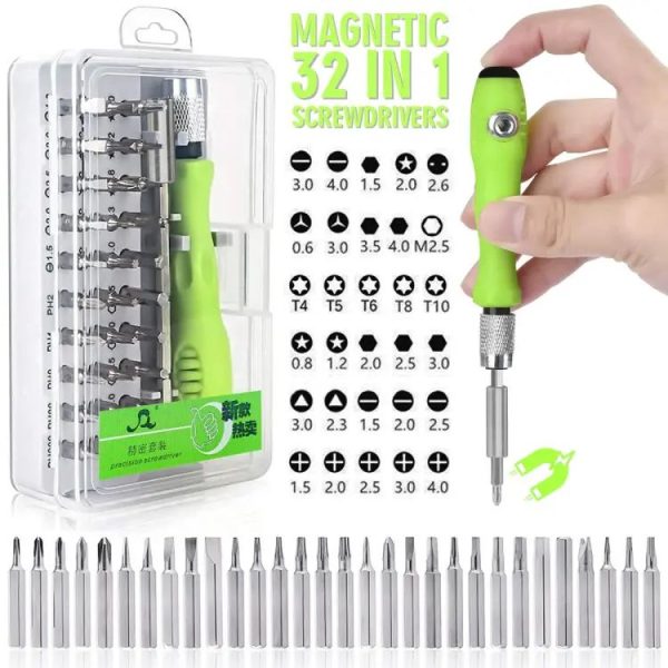 32 In 1 Mini Interchangeable Adjustable Precision Screwdriver Bit Set - Flyingcart.pk