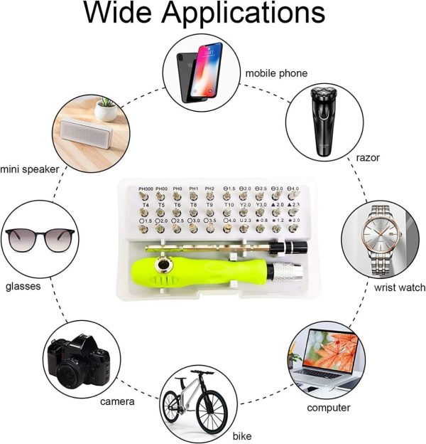 32 In 1 Mini Interchangeable Adjustable Precision Screwdriver Bit Set - Flyingcart.pk