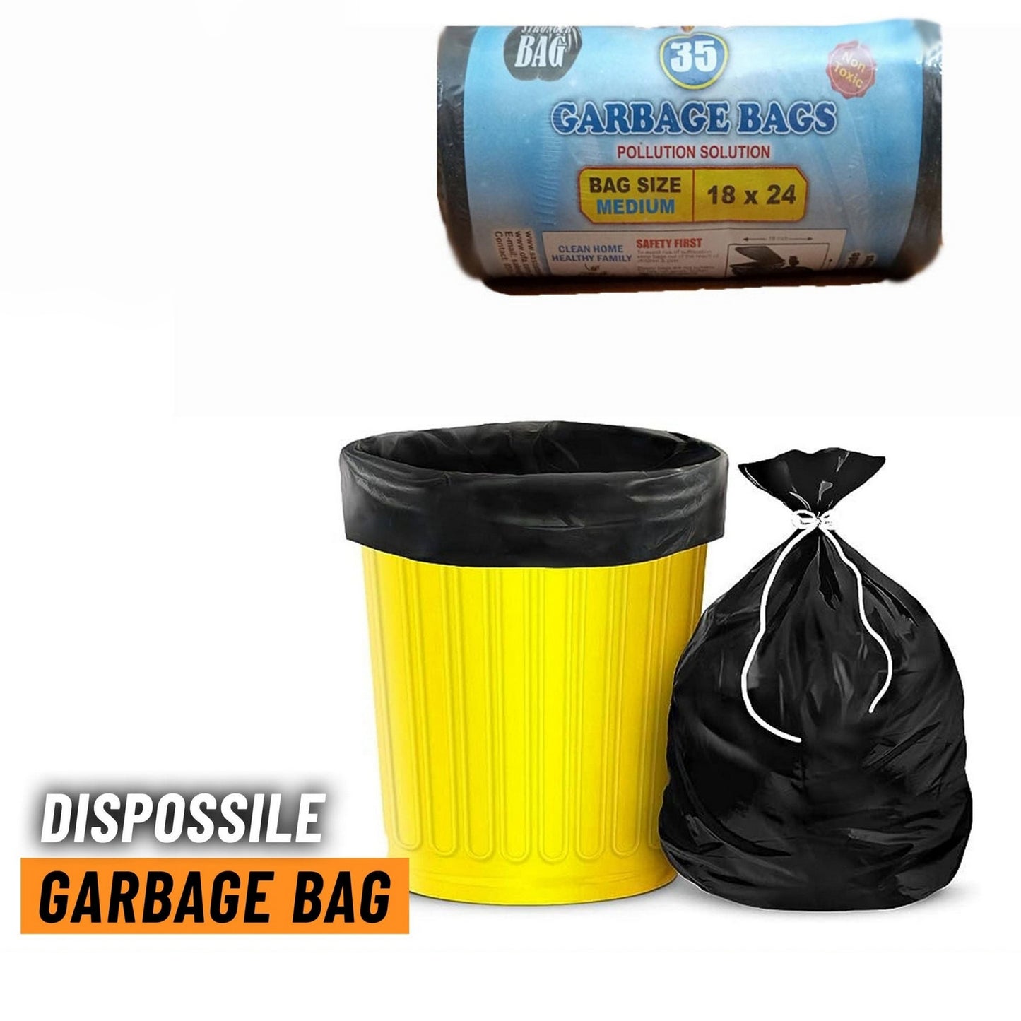 Garbage Bag Roll Black - FlyingCart.pk