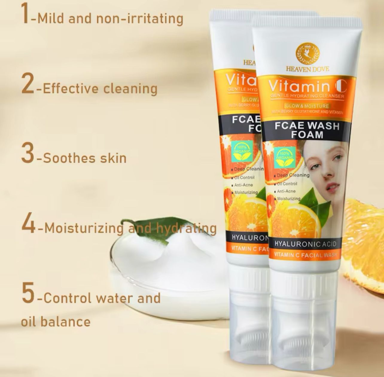 Heaven Dove Vitamin C Whitening Facial Foam Face Wash-FlyingCart.pk