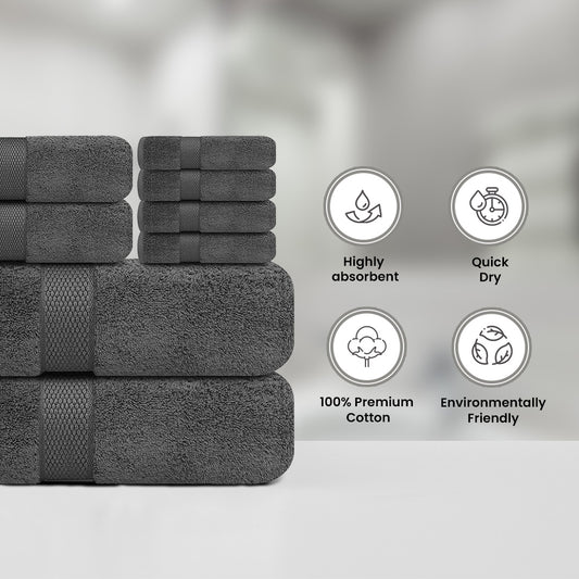 Grey Towel Set- FlyingCart.pk