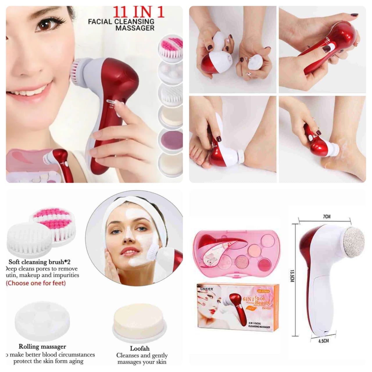 11-in-1 Facial Massager and Exfoliator-FlyingCart.pk