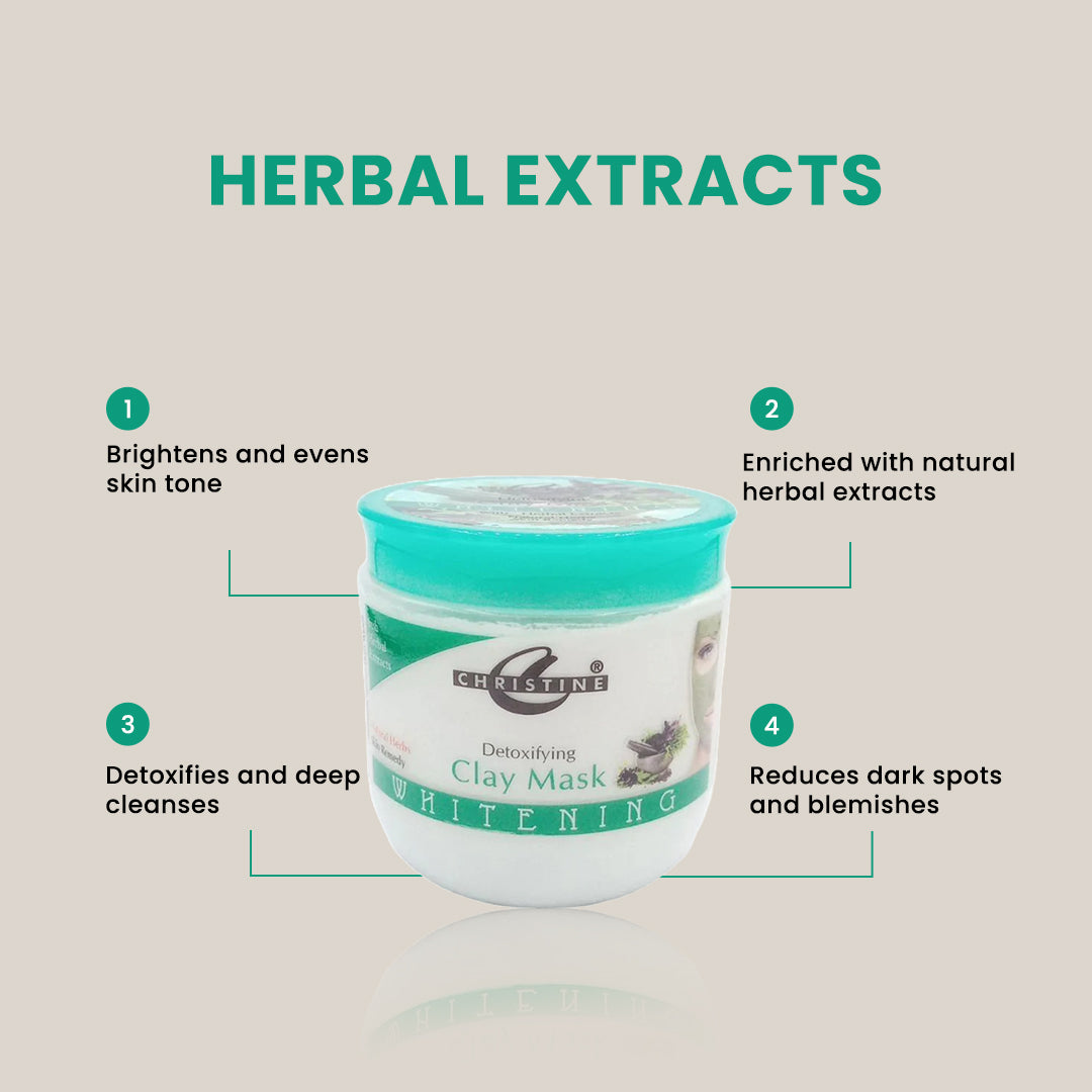 Christine Whitening Clay Mask Jar (Herbal Extracts) - FlyingCart.pk