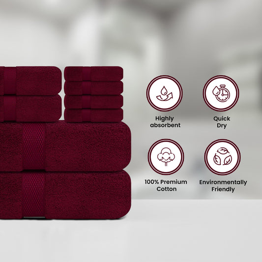 Maroon Towel Set- FlyingCart.pk