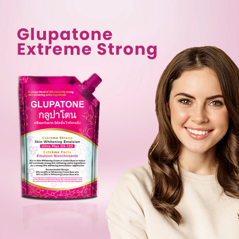 GLUPATONE Extreme Strong Whitening Emulsion 500ml With Homeo Cure Cream Pack Of 2 - FlyingCart.pk