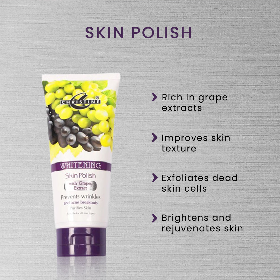 Christine Whitening Skin Polish Tube (Grapes Extracts) - FlyingCart.pk