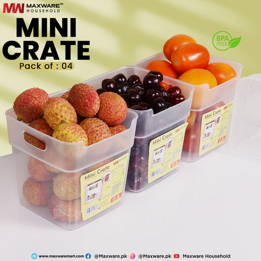 Mini Crate Organizer (Pack of 4)-FlyingCart.pk