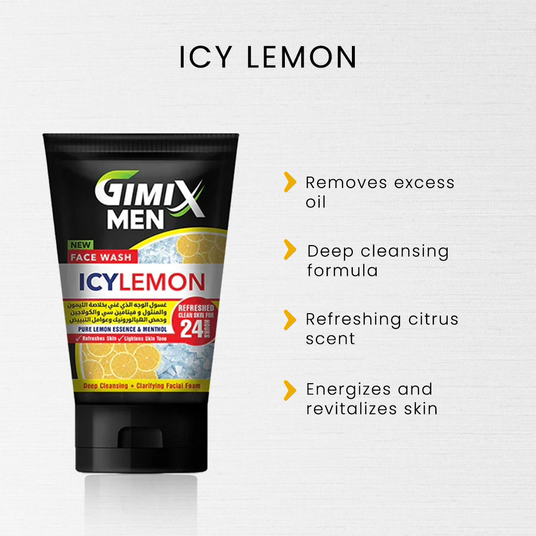 Gimix Men Icy Lemon Face Wash 100ml - FlyingCart.pk