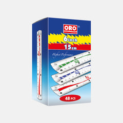 ORO 6 Inch Plastic Ruler